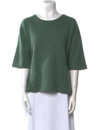 Pre-owned Chloé Cashmere Scoop Neck Sweater In Green