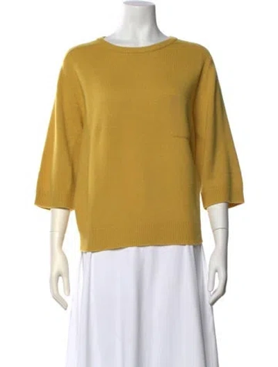 Pre-owned Chloé Cashmere Scoop Neck Sweater In Yellow