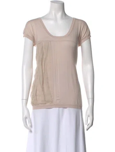 Pre-owned Chloé Cashmere Scoop Neck Top In Neutral