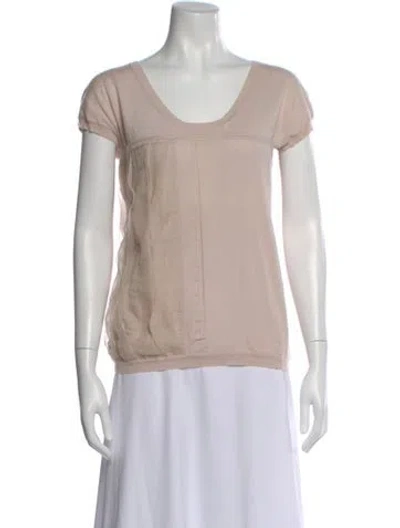 Pre-owned Chloé Cashmere Scoop Neck Top In Pink