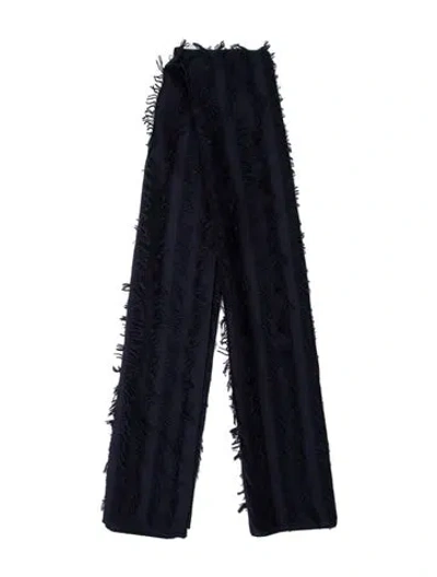 Pre-owned Chloé Cashmere Striped Scarf In White