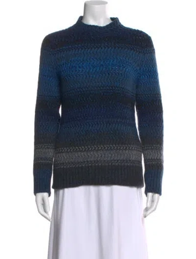 Pre-owned Chloé Cashmere Striped Sweater In Blue
