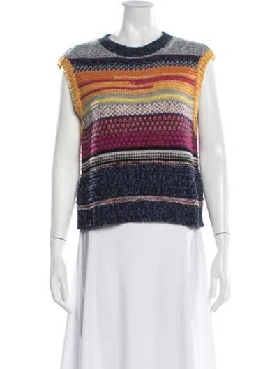 Pre-owned Chloé Cashmere Striped Sweater In Blue