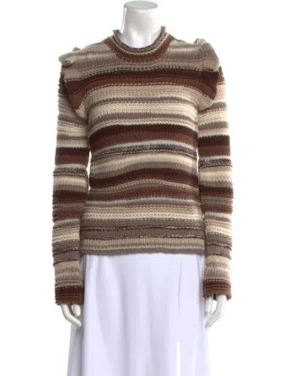 Pre-owned Chloé Cashmere Striped Sweater In Brown