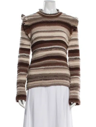 Pre-owned Chloé Cashmere Striped Sweater In Brown