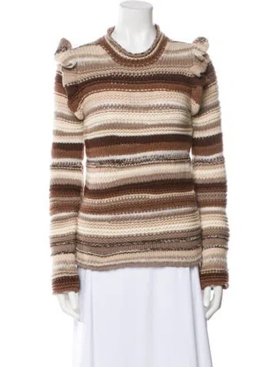 Pre-owned Chloé Cashmere Striped Sweater In Brown