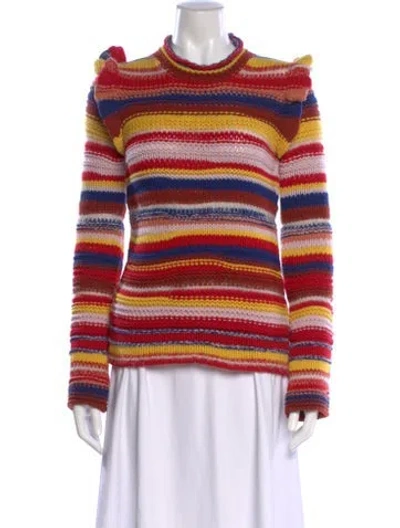 Pre-owned Chloé Cashmere Striped Sweater In Neutral