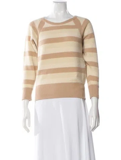 Pre-owned Chloé Cashmere Striped Sweater In Neutral