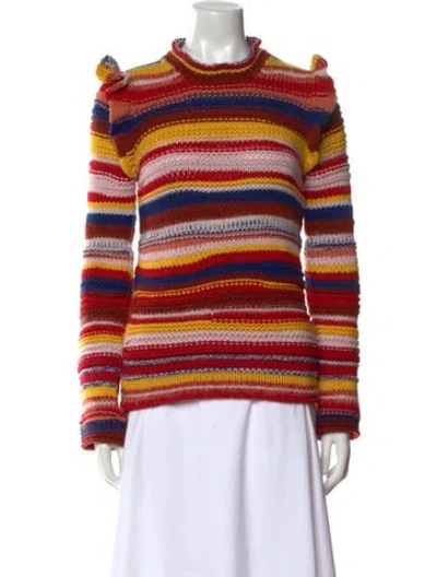 Pre-owned Chloé Cashmere Striped Sweater In Neutral