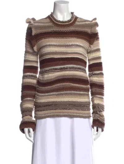 Pre-owned Chloé Cashmere Striped Sweater In Neutral