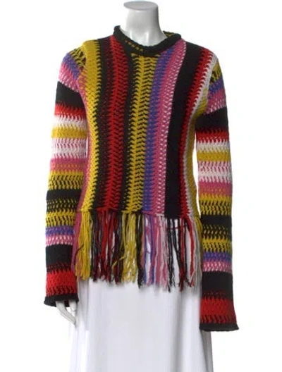 Pre-owned Chloé Cashmere Striped Sweater In Red
