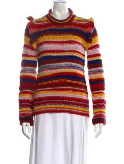 Pre-owned Chloé Cashmere Striped Sweater In Red