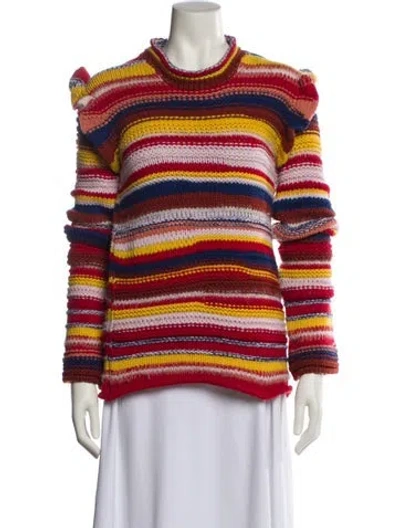 Pre-owned Chloé Cashmere Striped Sweater In Red