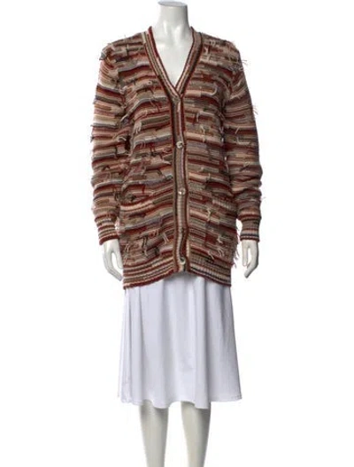 Pre-owned Chloé Cashmere Striped Sweater W/ Tags In Brown