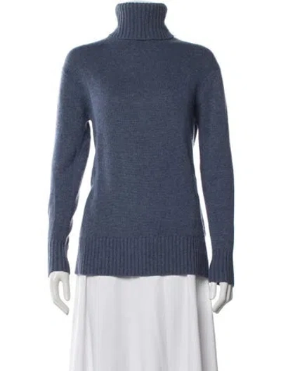 Pre-owned Chloé Cashmere Turtleneck Sweater In Blue