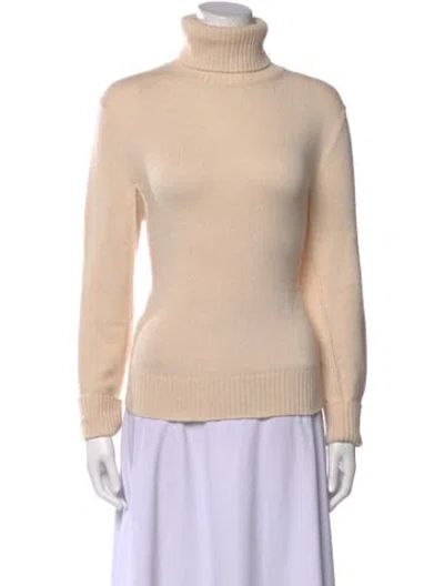 Pre-owned Chloé Cashmere Turtleneck Sweater In Neutral