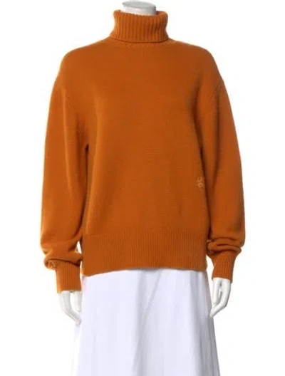 Pre-owned Chloé Cashmere Turtleneck Sweater In Orange