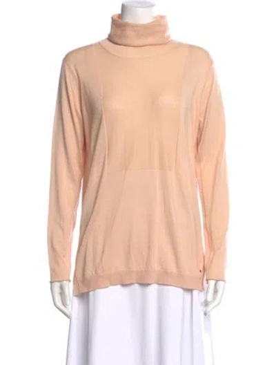 Pre-owned Chloé Cashmere Turtleneck Sweater In Orange