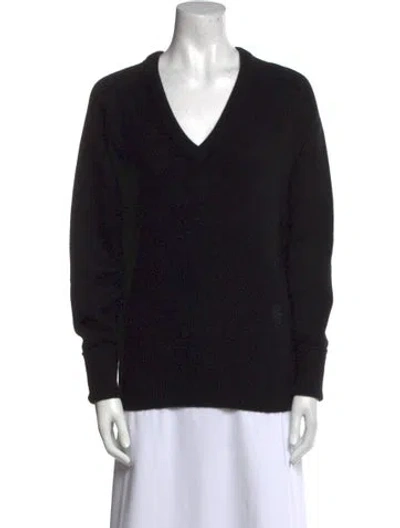 Pre-owned Chloé Cashmere V-neck Sweater In Black