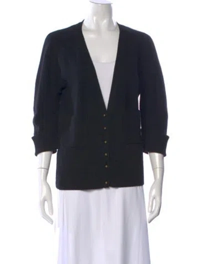 Pre-owned Chloé Cashmere V-neck Sweater In Black