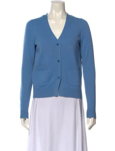 Pre-owned Chloé Cashmere V-neck Sweater In Blue
