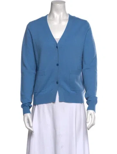 Pre-owned Chloé Cashmere V-neck Sweater In Blue