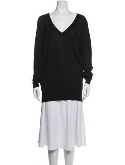 Pre-owned Chloé Cashmere V-neck Sweater In Blue