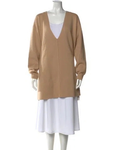 Pre-owned Chloé Cashmere V-neck Sweater In Brown