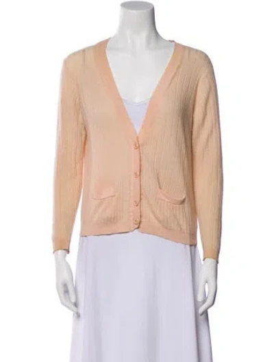 Pre-owned Chloé Cashmere V-neck Sweater In Neutral