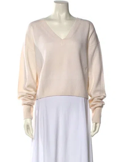 Pre-owned Chloé Cashmere V-neck Sweater In Neutral