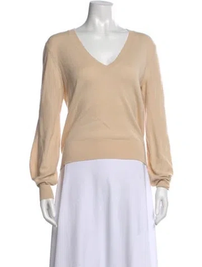 Pre-owned Chloé Cashmere V-neck Sweater In Neutral