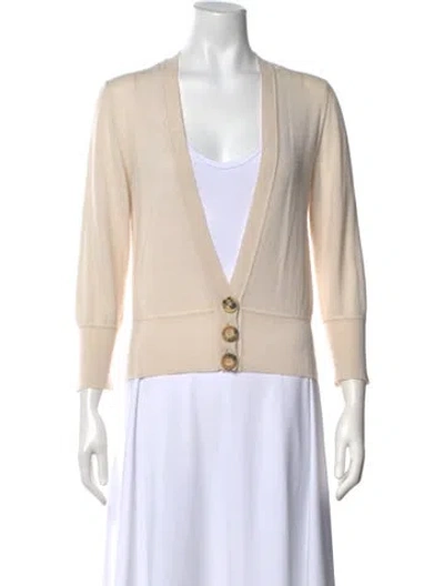 Pre-owned Chloé Cashmere V-neck Sweater In Neutral