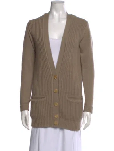Pre-owned Chloé Cashmere V-neck Sweater In Neutrals