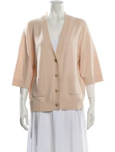 Pre-owned Chloé Cashmere V-neck Sweater In Pink