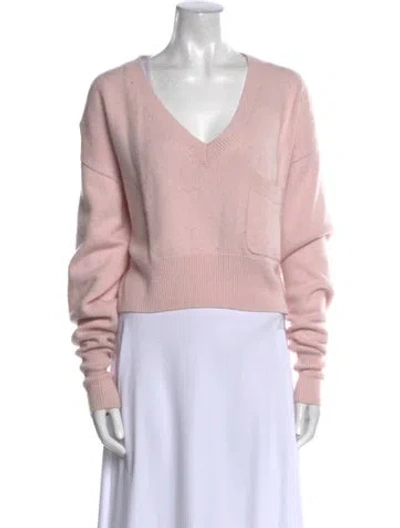Pre-owned Chloé Cashmere V-neck Sweater In Pink