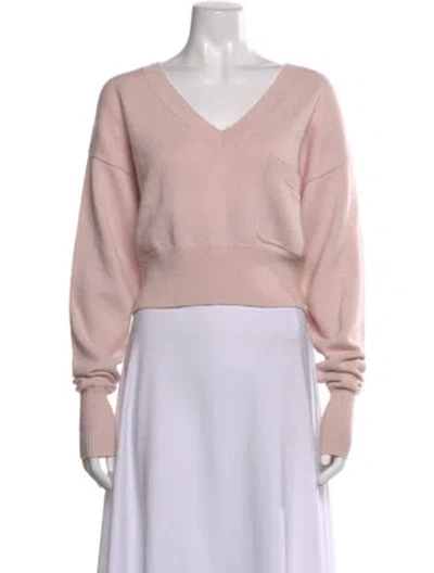 Pre-owned Chloé Cashmere V-neck Sweater In Pink
