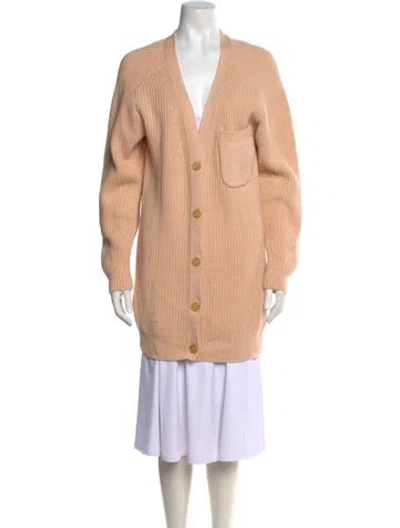 Pre-owned Chloé Cashmere V-neck Sweater In Pink