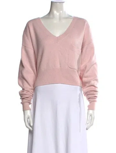 Pre-owned Chloé Cashmere V-neck Sweater In Pink