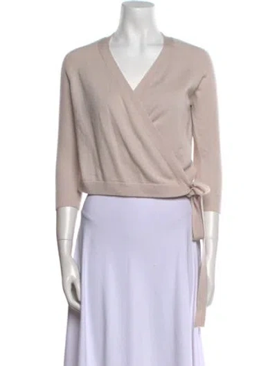 Pre-owned Chloé Cashmere V-neck Sweater In White