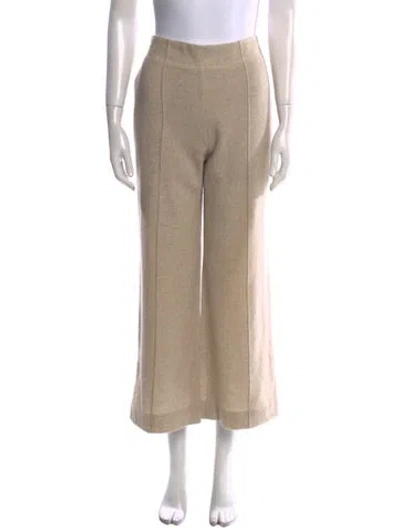 Pre-owned Chloé Cashmere Wide Leg Pants In Neutral