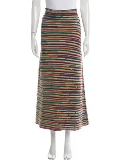 Pre-owned Chloé Cashwool Long Skirt In Red