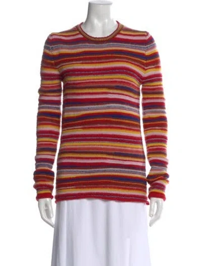 Pre-owned Chloé Cashwool Striped Sweater W/ Tags In Red