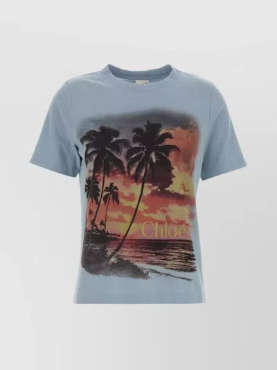 Chloé Casual Cotton T-shirt Featuring Graphic Design In Multi