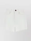 Chloé Casual Denim Shorts Featuring Frayed Hem In White