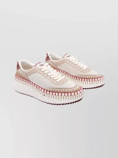 Chloé Casual Low Top Sneakers With Chunky Sole In Neutral