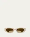Chloé Ch0259s Cat Eye Acetate Sunglasses In Neutral