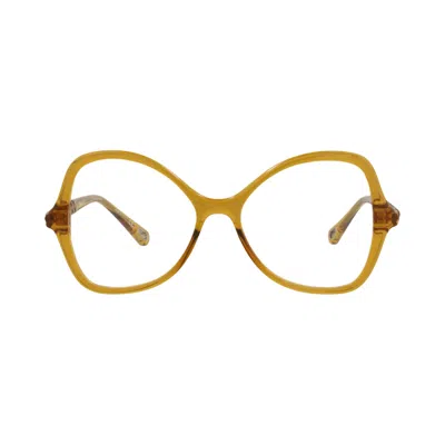 Pre-owned Chloé Cat Eye Frame Bio Injection Optical Frames 'yellow/transparent' | Women's Size Onesize