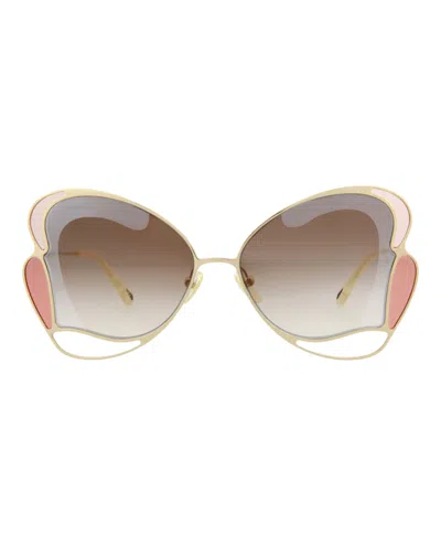 Chloé Cat Eye-frame Metal Sunglasses In Multi