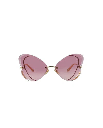 Chloé Cat Eye-frame Metal Sunglasses In Pink