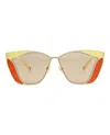 Chloé Ch0049s Gemma Metal And Acetate Square-frame Sunglasses In White